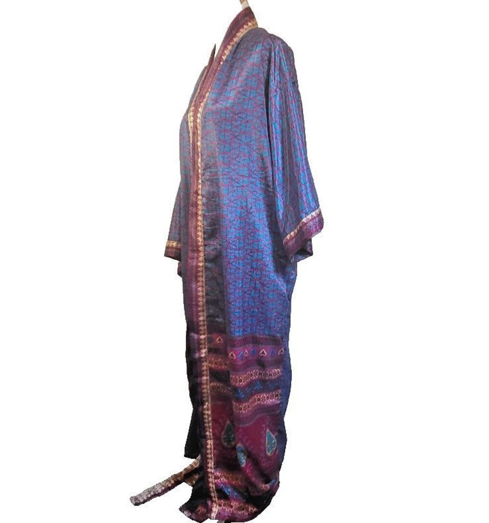 Gorgeous Silk Robe Made From Recycled Saris Kimono Style One Size